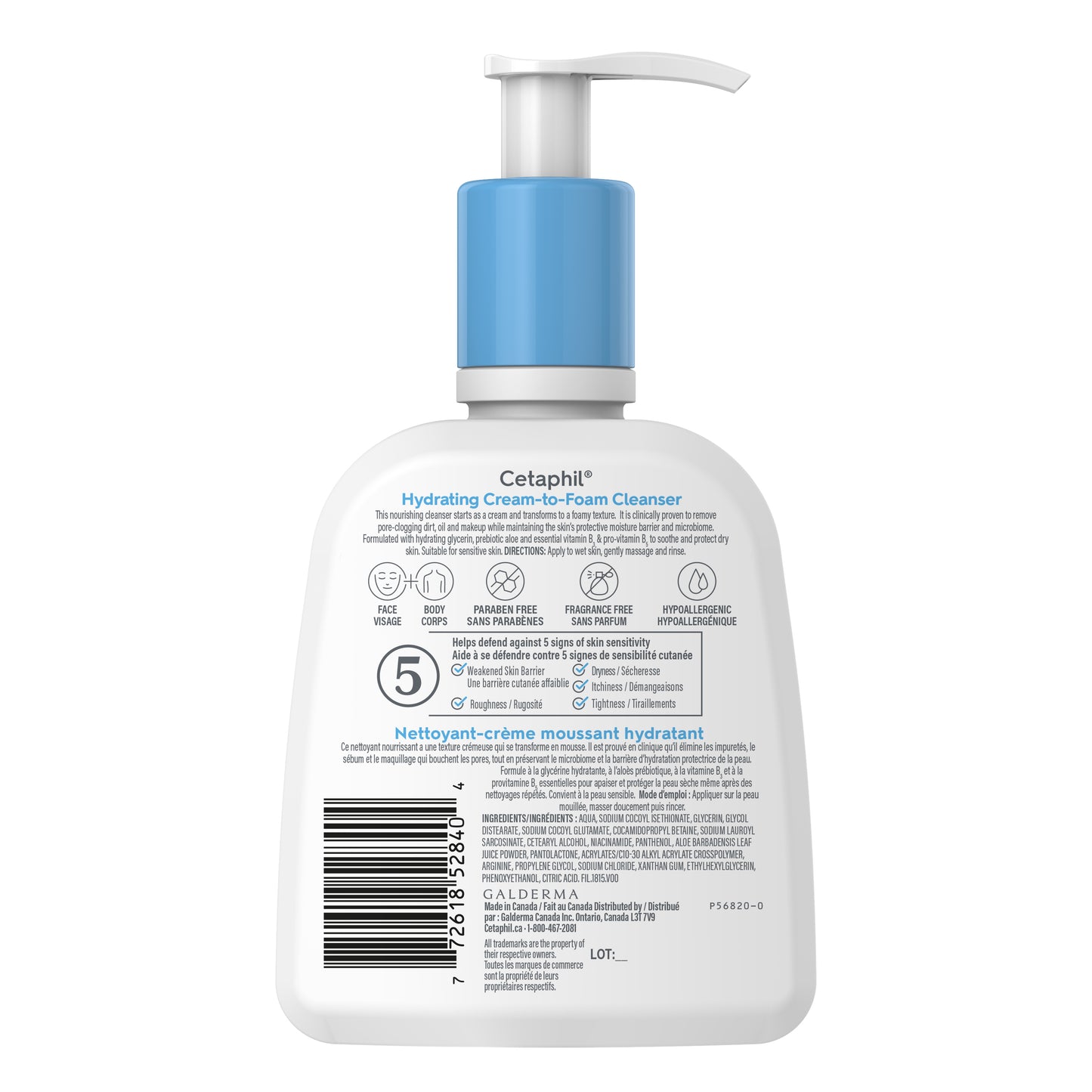 Nettoyant-Crème Moussant Hydrantant Cetaphil - 236 ml