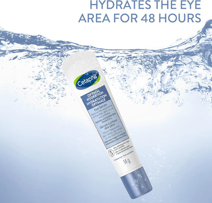 Cetaphil Optimal Hydration Eye Serum 2-Pack, For Wrinkles, Dark Circles & Puffiness, Dry, Dehydrated and Sensitive Skin, 48Hr Hydration with Hyaluronic Acid, Vitamin E & B5, Dermatologist Recommended, 14g x 2